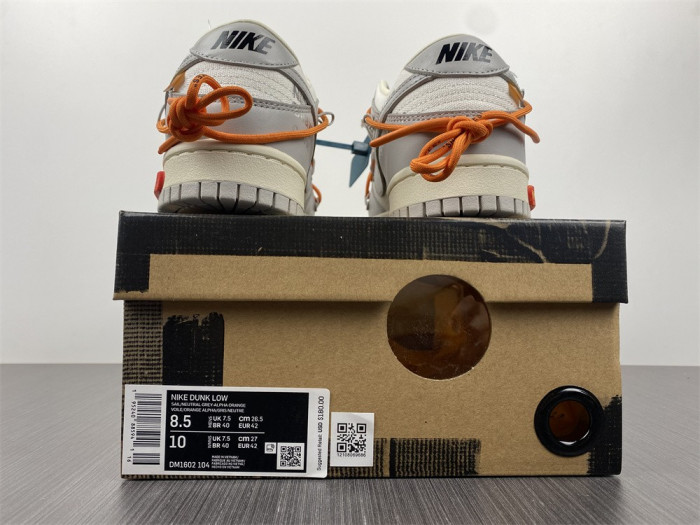 Off-White x Dunk Low ‘Lot 44 of 50’ DM1602-104